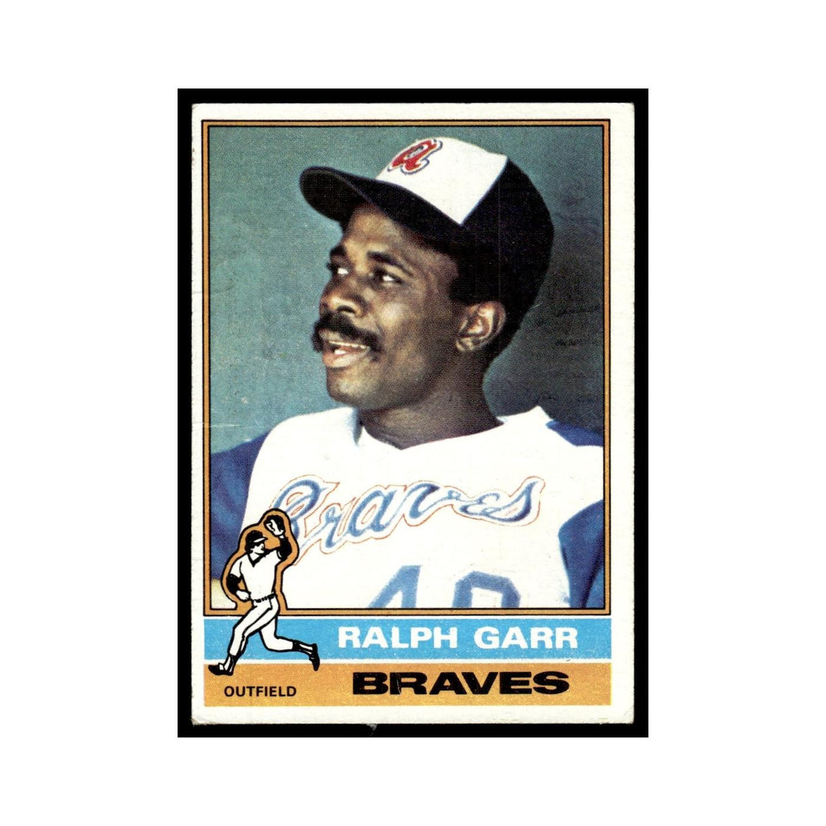 Ralph Garr 1976 Topps (damaged) #410 Atlanta Braves Baseball Card Poor