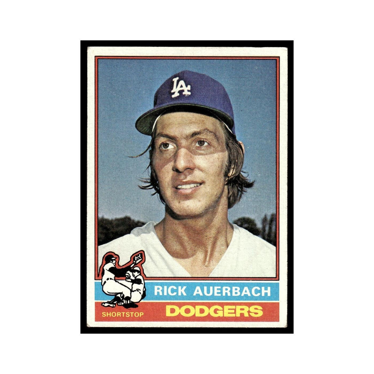 Rick Auerbach 1976 Topps (damaged) #622 Los Angeles Dodgers Baseball Card Poor