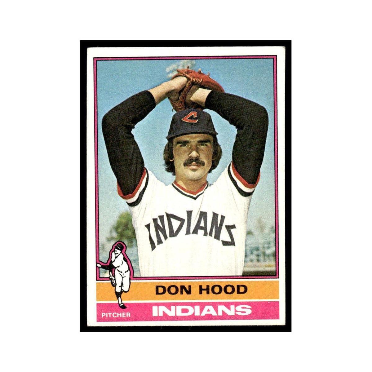 Don Hood 1976 Topps (damaged) #132 Cleveland Indians Baseball Card Poor