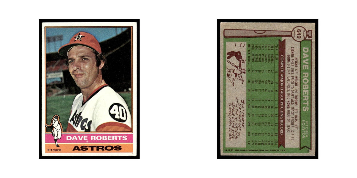 Dave Roberts 1976 Topps (damaged) #649 Houston Astros Baseball Card Poor