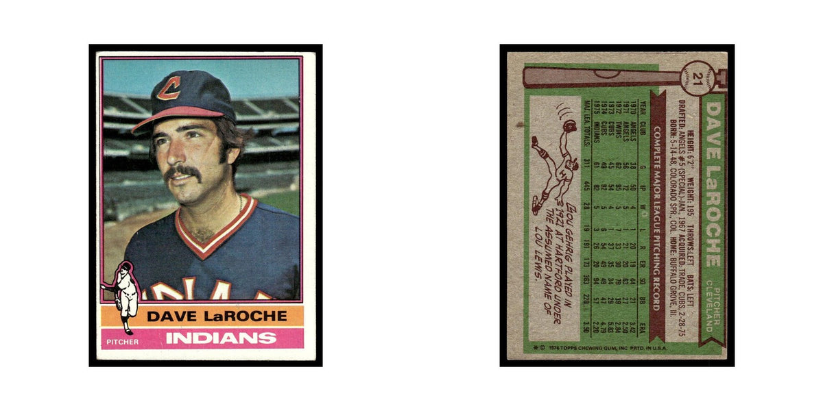 Dave LaRoche 1976 Topps (damaged) #21 Cleveland Indians Baseball Card Poor
