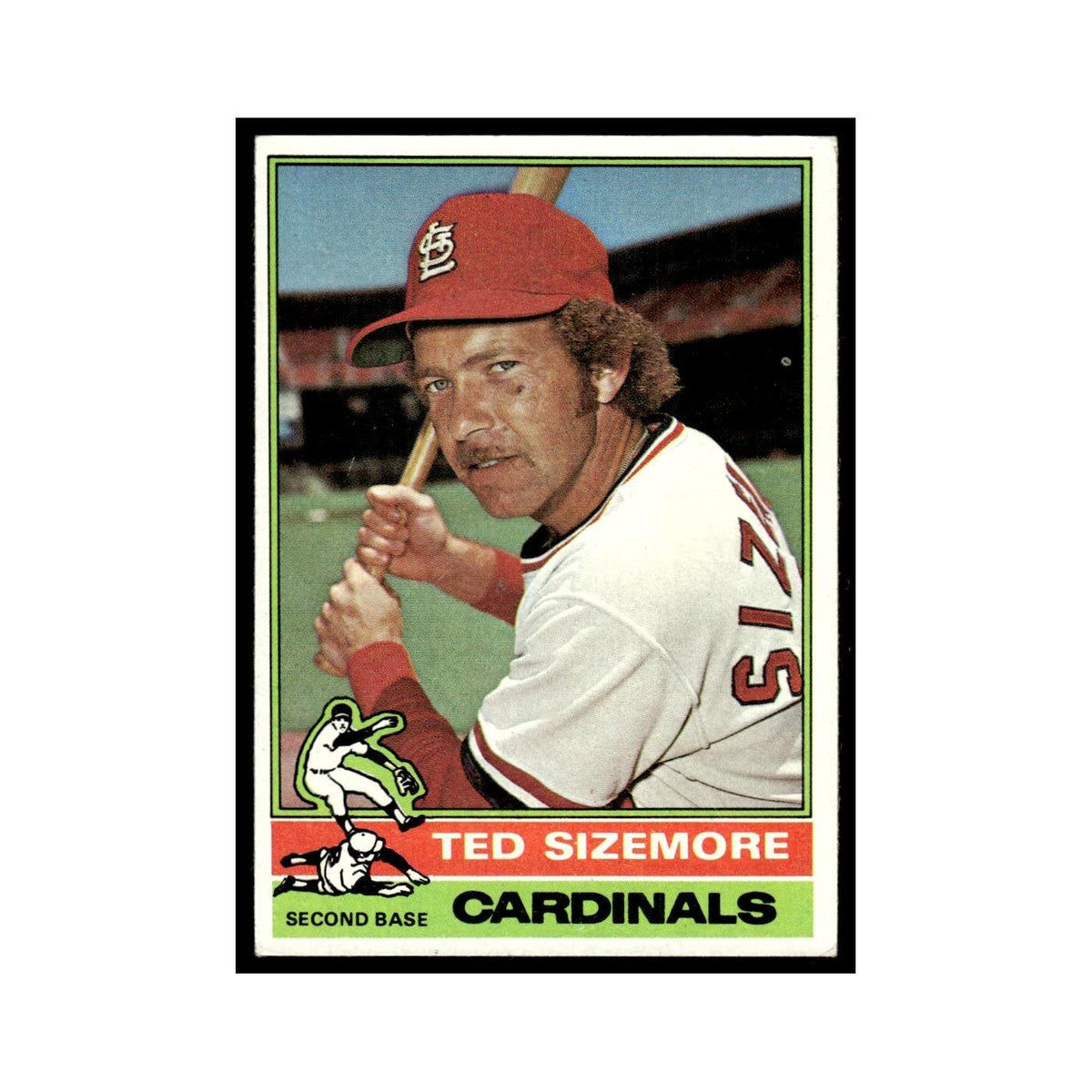Ted Sizemore 1976 Topps (damaged) #522 St. Louis Cardinals Baseball Card Poor