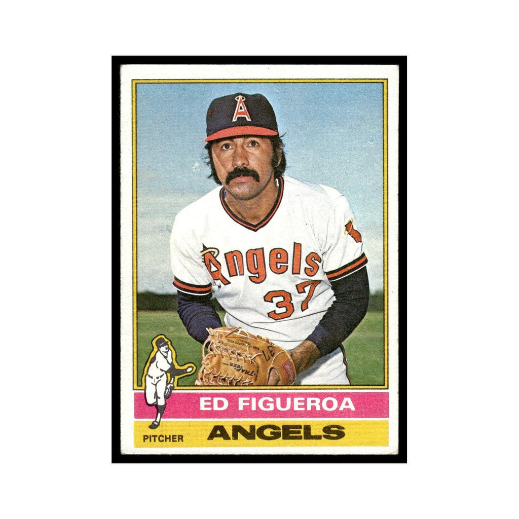 Ed Figueroa 1976 Topps (damaged) #27 California Angels Baseball Card Poor