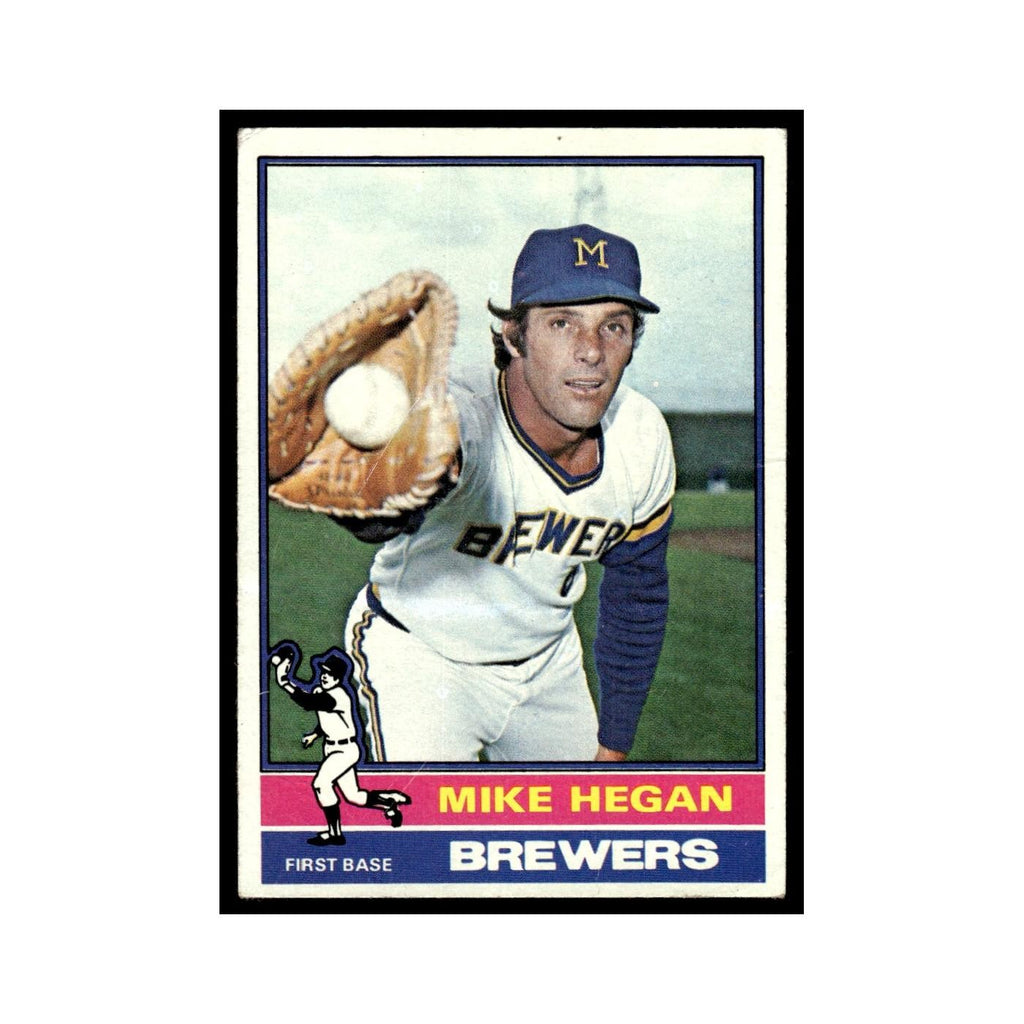 Mike Hegan 1976 Topps (damaged) #377 Milwaukee Brewers Baseball Card Poor