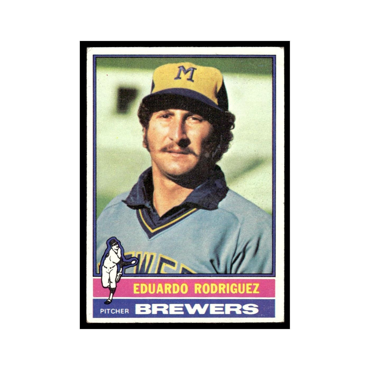 Eduardo Rodriguez 1976 Topps (damaged) #92 Milwaukee Brewers Baseball Card Poor