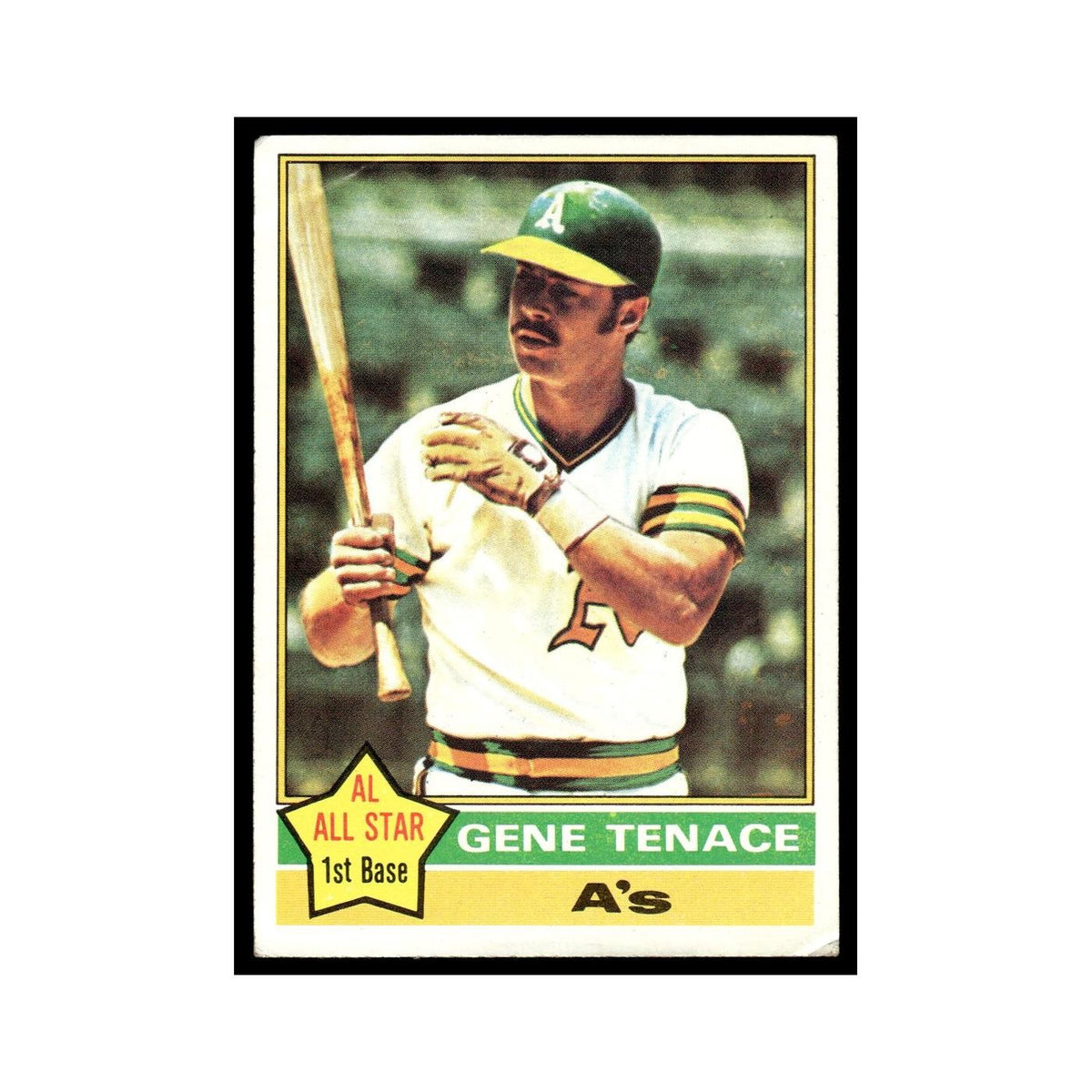 Gene Tenace 1976 Topps (damaged) #165 Oakland Athletics Baseball Card Poor