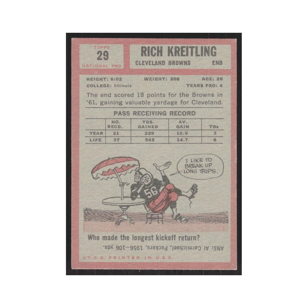 1962 Topps Rich Kreitling Browns #29