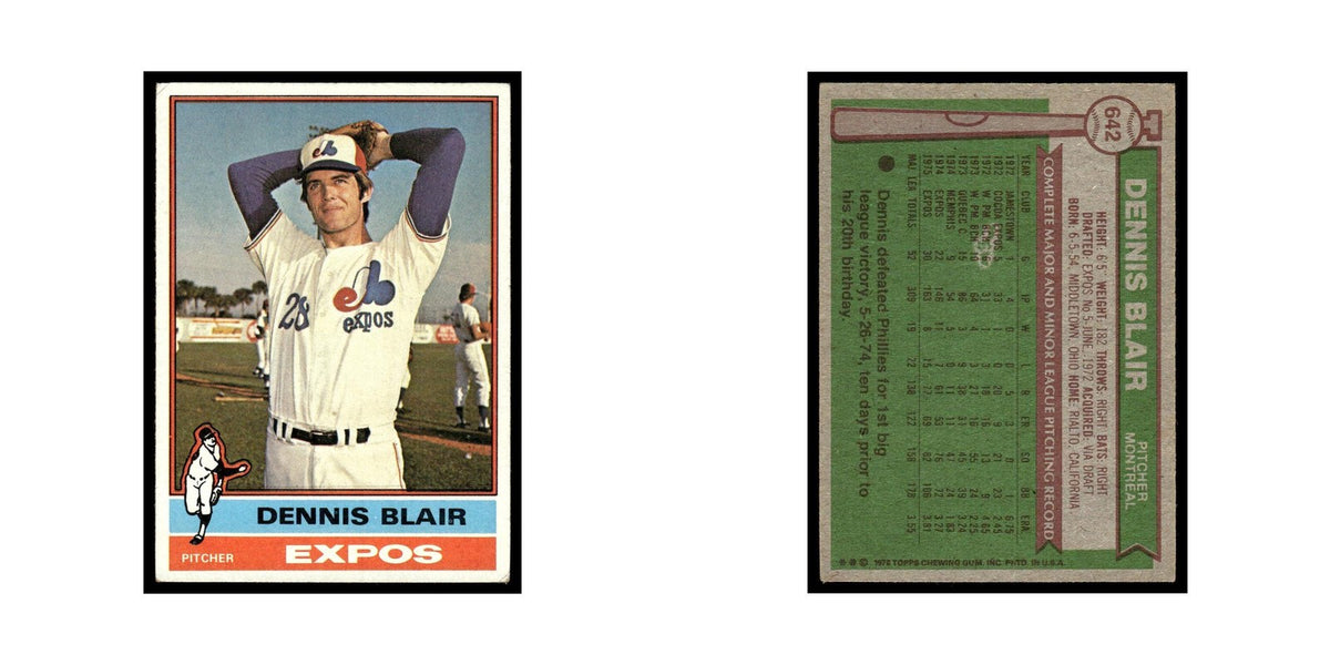 Dennis Blair 1976 Topps #642 Montreal Expos Baseball Card EX