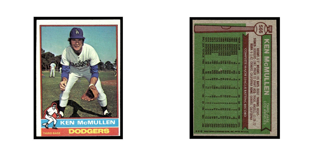 Ken McMullen 1976 Topps #566 Los Angeles Dodgers Baseball Card EX