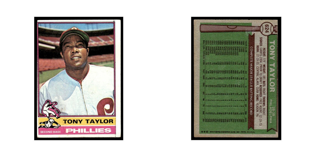Tony Taylor 1976 Topps #624 Philadelphia Phillies Baseball Card EX
