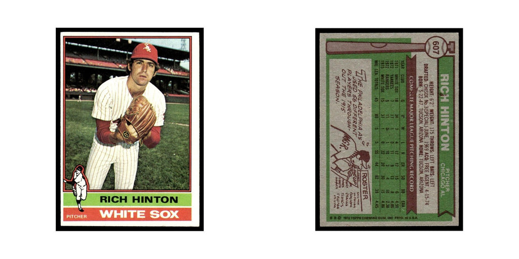 Rich Hinton 1976 Topps #607 Chicago White Sox Baseball Card EX