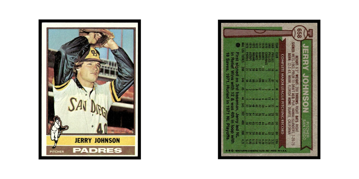 Jerry Johnson 1976 Topps #658 San Diego Padres Baseball Card EX