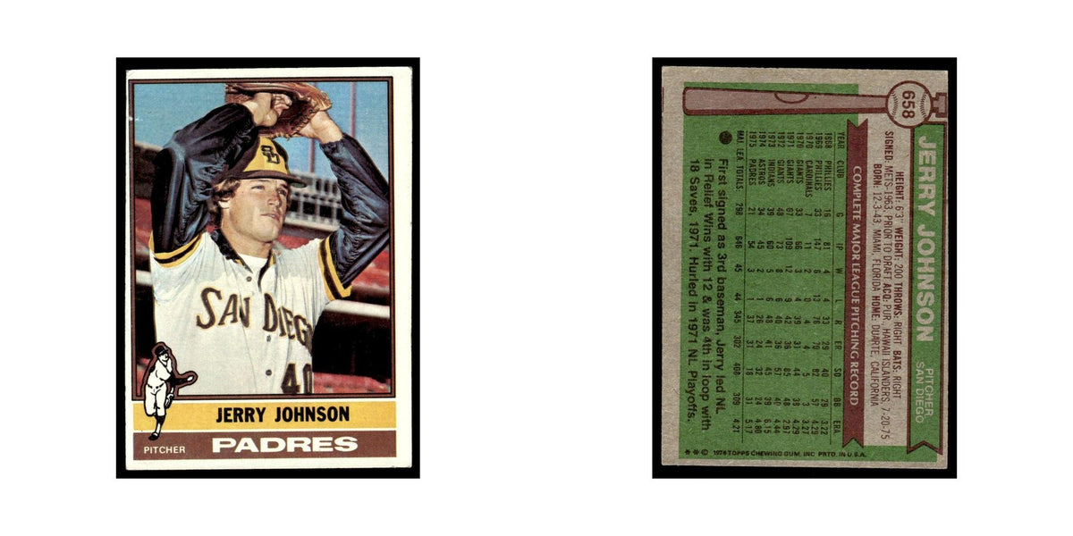 Jerry Johnson 1976 Topps #658 San Diego Padres Baseball Card EX