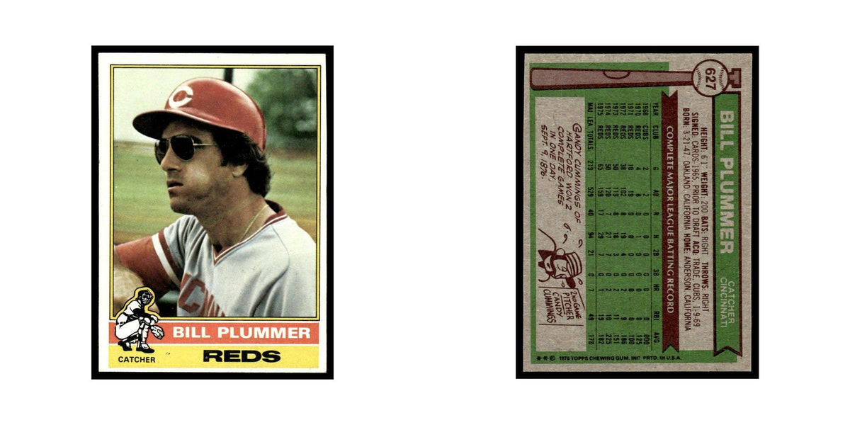 Bill Plummer 1976 Topps #627 Cincinnati Reds Baseball Card EX