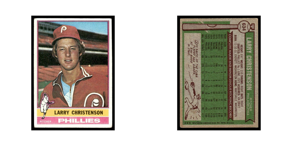 Larry Christenson 1976 Topps #634 Philadelphia Phillies Baseball Card EX