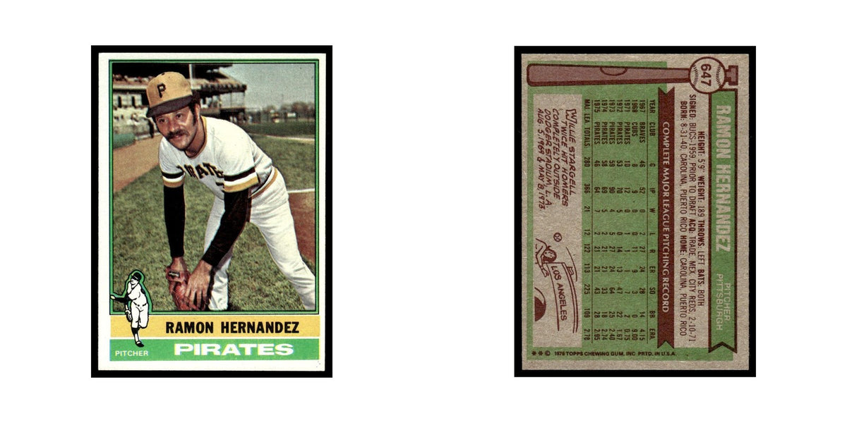 Ramon Hernandez 1976 Topps #647 Pittsburgh Pirates Baseball Card EX