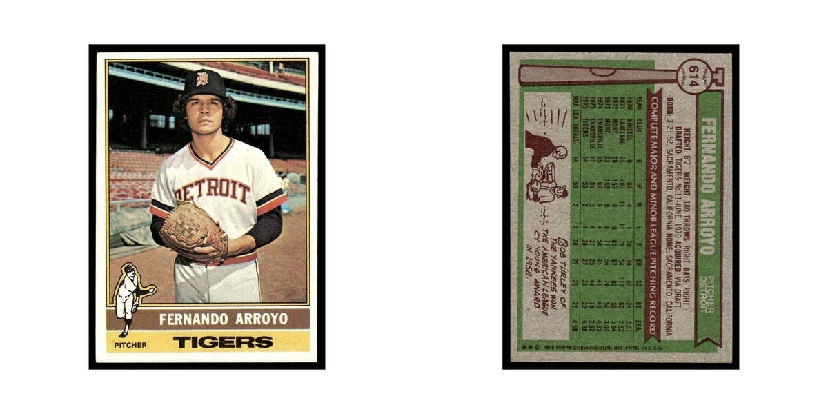 Fernando Arroyo Rookie 1976 Topps #614 Detroit Tigers Baseball Card EX