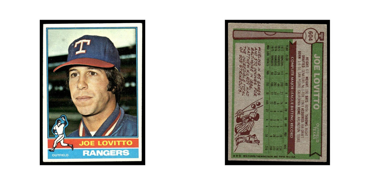 Joe Lovitto 1976 Topps #604 Texas Rangers Baseball Card EX