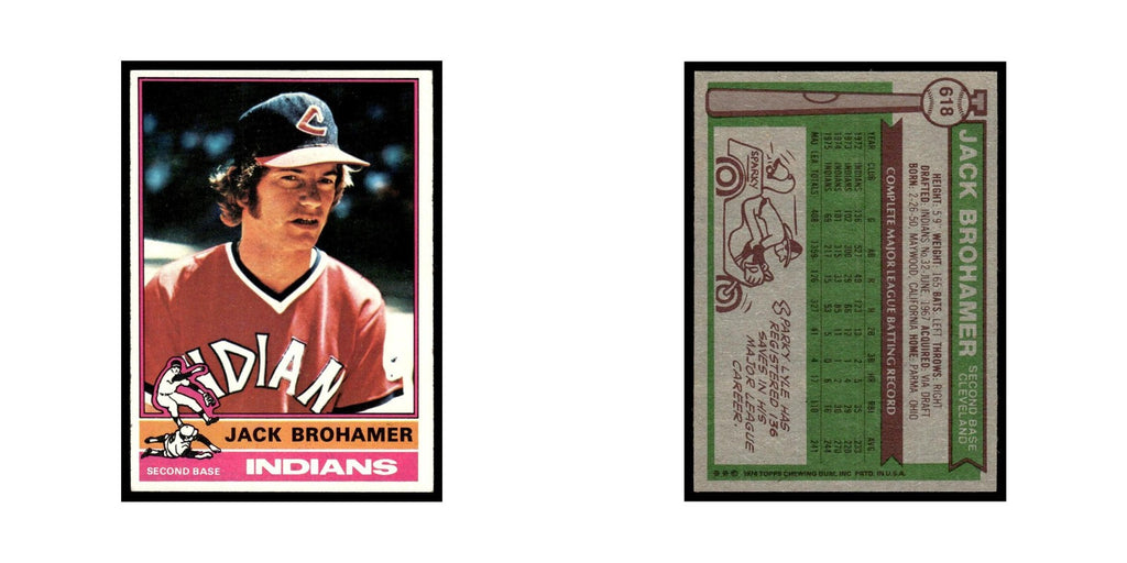 Jack Brohamer 1976 Topps #618 Cleveland Indians Baseball Card EX