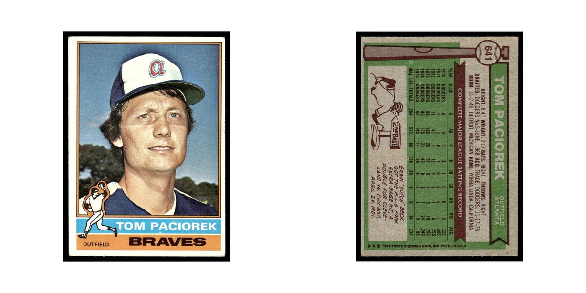 Tom Paciorek 1976 Topps #641 Atlanta Braves Baseball Card EX