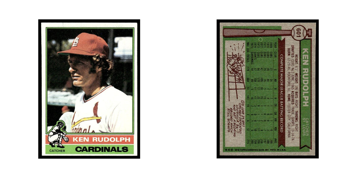 Ken Rudolph 1976 Topps #601 St. Louis Cardinals Baseball Card EX