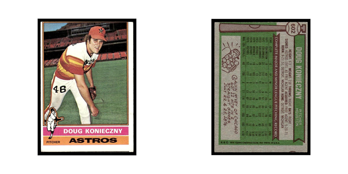 Doug Konieczny 1976 Topps #602 Houston Astros Baseball Card EX