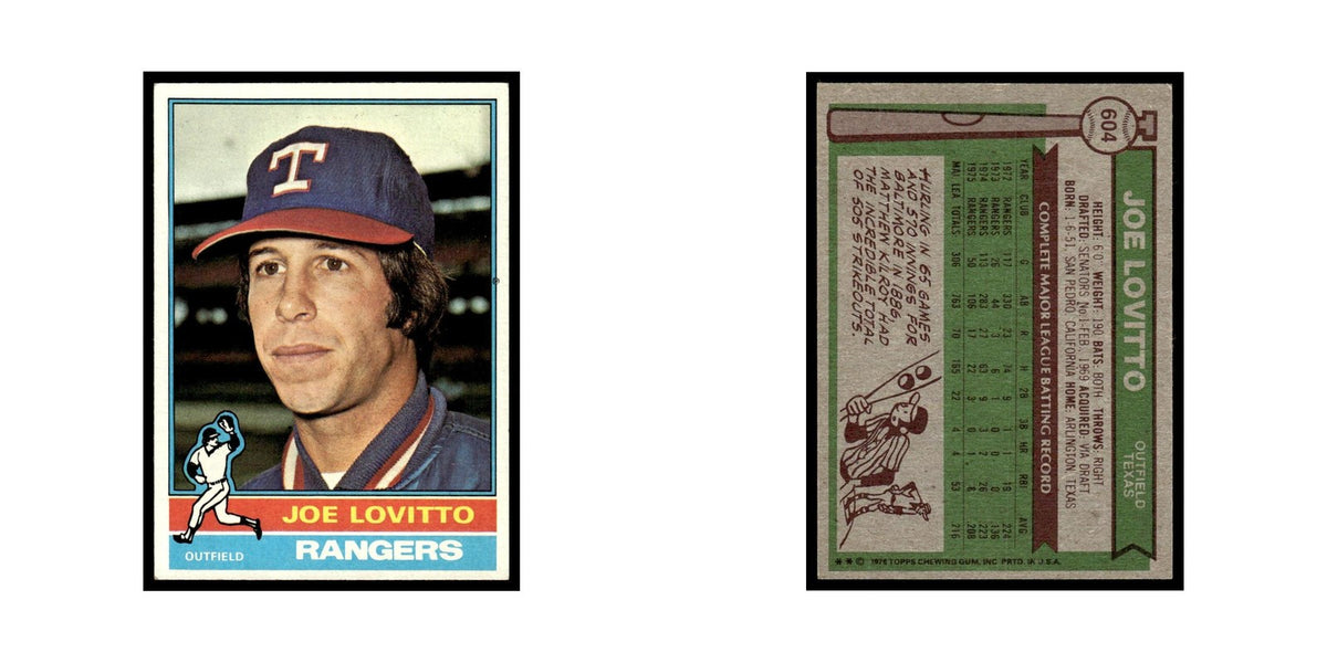 Joe Lovitto 1976 Topps #604 Texas Rangers Baseball Card EX