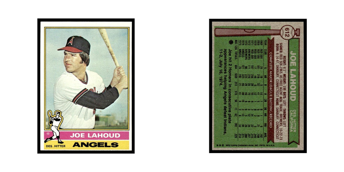 Joe Lahoud 1976 Topps #612 California Angels Baseball Card EX