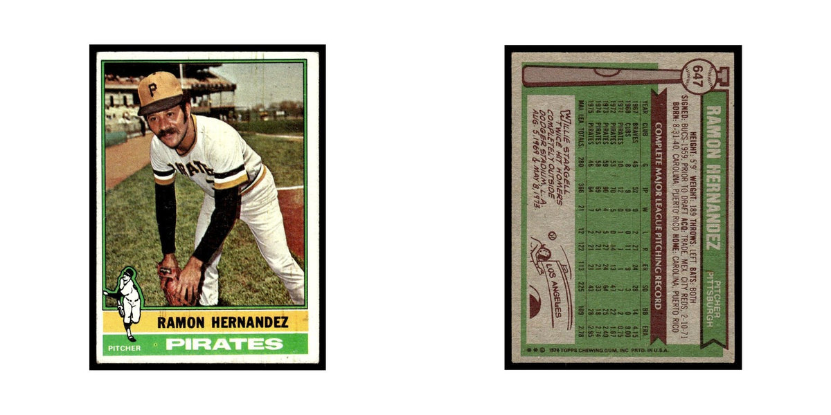 Ramon Hernandez 1976 Topps #647 Pittsburgh Pirates Baseball Card EX