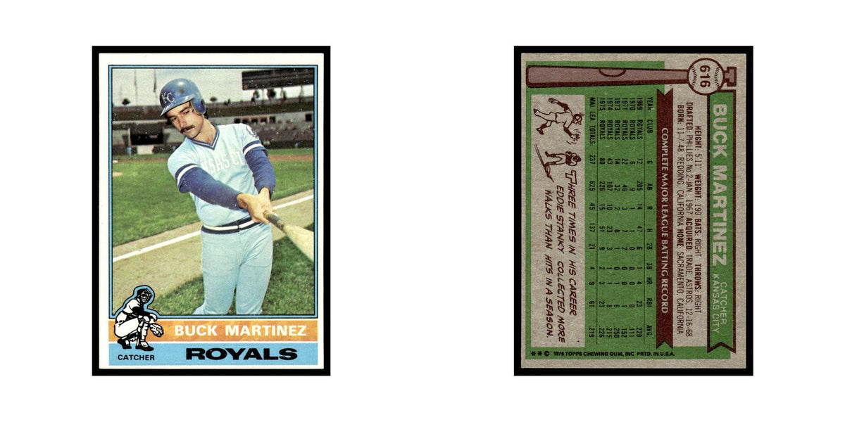 Buck Martinez 1976 Topps #616 Kansas City Royals Baseball Card EX