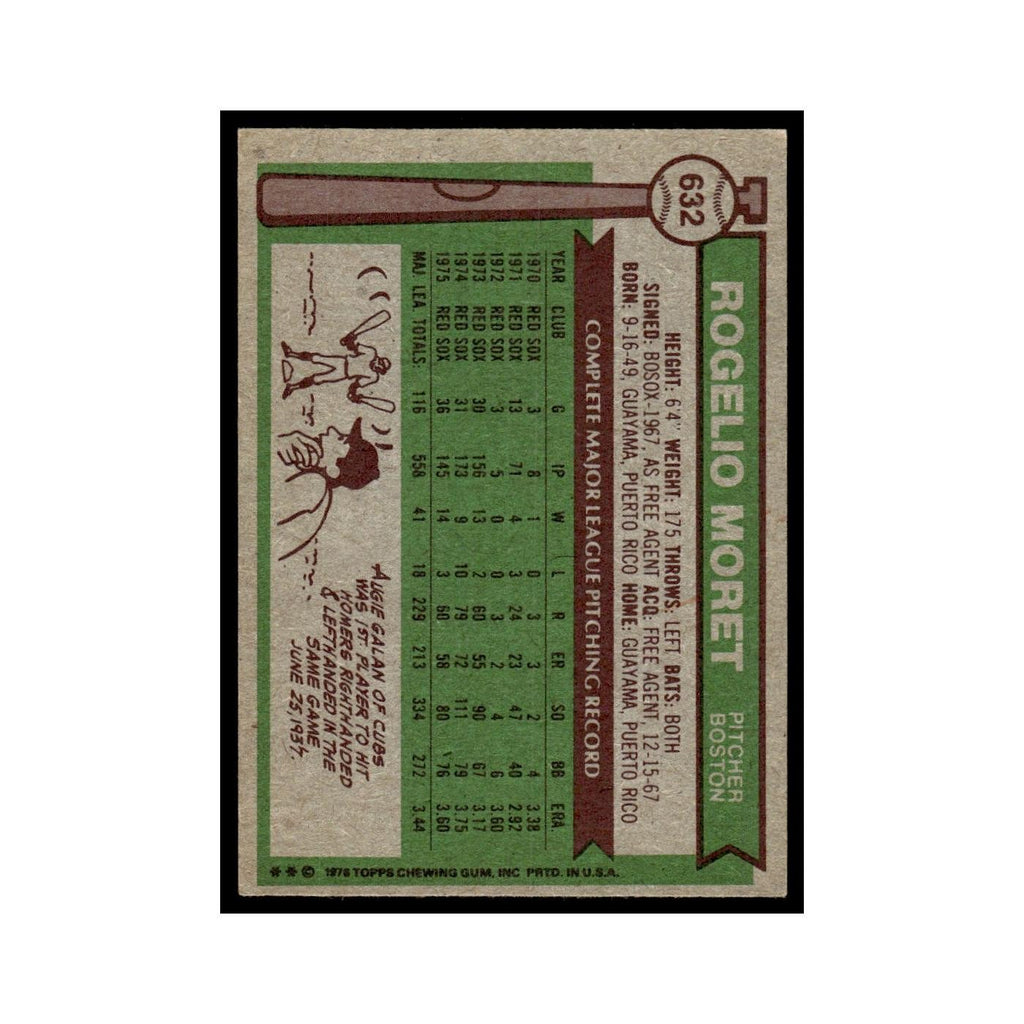Rogelio Moret 1976 Topps #632 Boston Red Sox Baseball Card EX