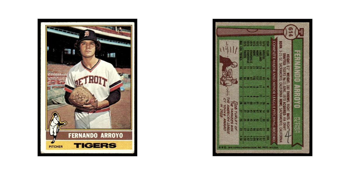 Fernando Arroyo Rookie 1976 Topps #614 Detroit Tigers Baseball Card EX