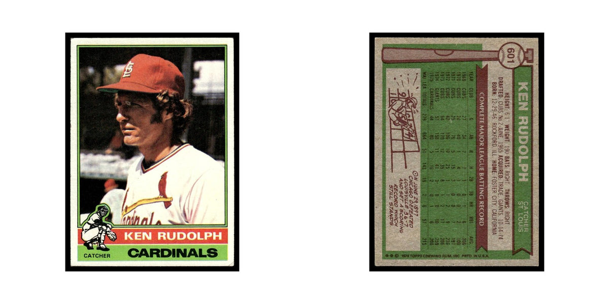 Ken Rudolph 1976 Topps #601 St. Louis Cardinals Baseball Card EX