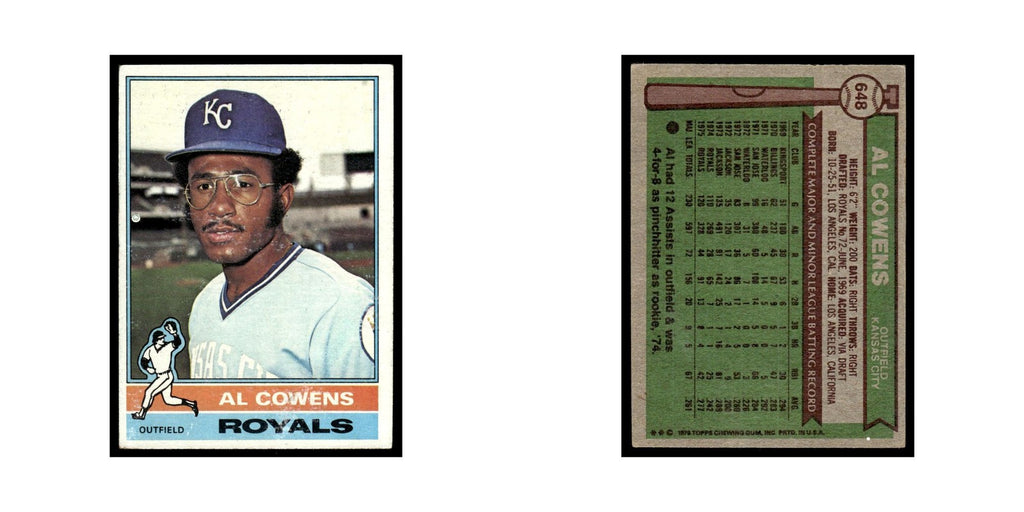 Al Cowens 1976 Topps #648 Kansas City Royals Baseball Card EX
