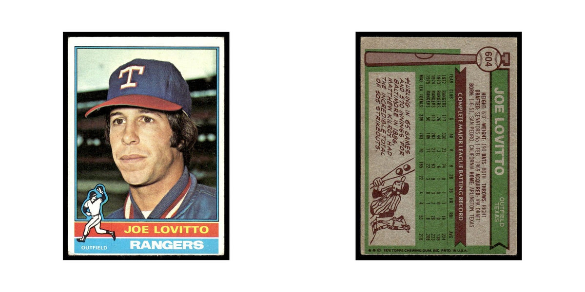 Joe Lovitto 1976 Topps #604 Texas Rangers Baseball Card EX