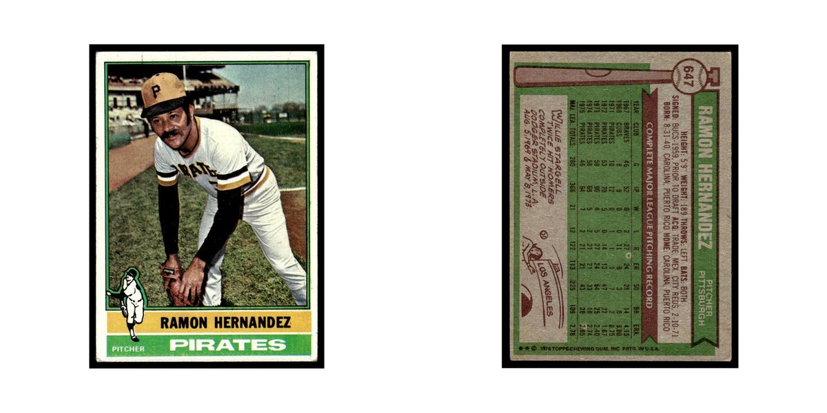 Ramon Hernandez 1976 Topps #647 Pittsburgh Pirates Baseball Card EX