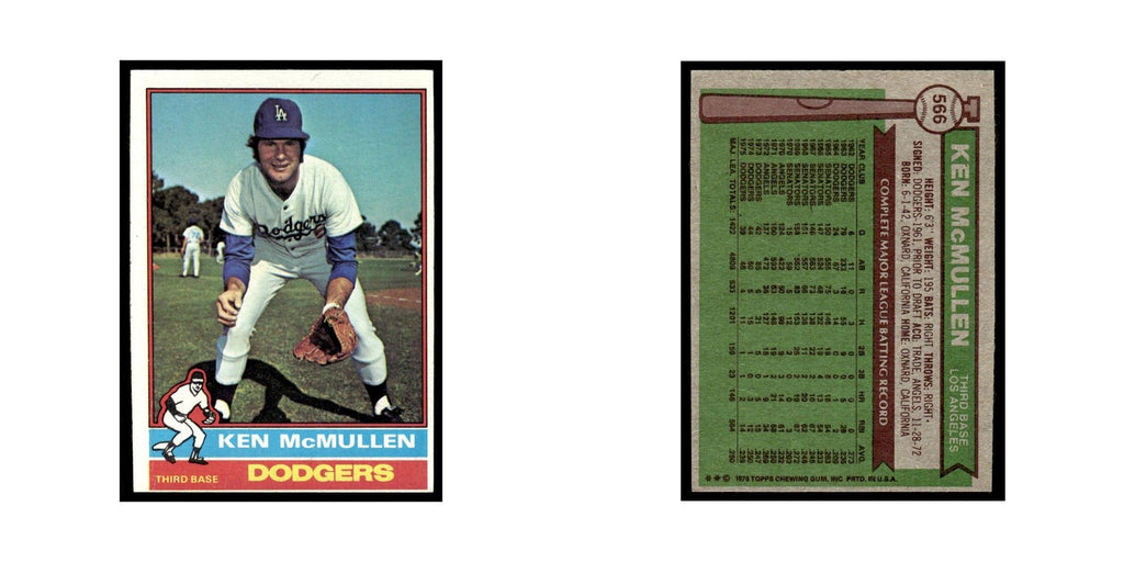 Ken McMullen 1976 Topps #566 Los Angeles Dodgers Baseball Card EX