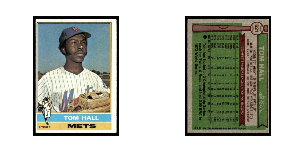Tom Hall 1976 Topps #621 New York Mets Baseball Card EX