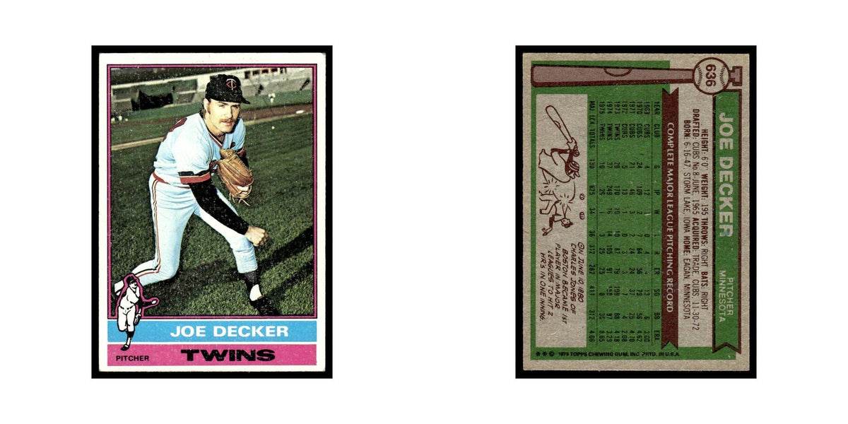 Joe Decker 1976 Topps #636 Minnesota Twins Baseball Card EX