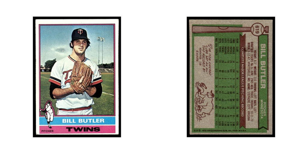 Bill Butler 1976 Topps #619 Minnesota Twins Baseball Card EX