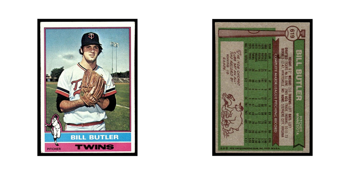 Bill Butler 1976 Topps #619 Minnesota Twins Baseball Card EX