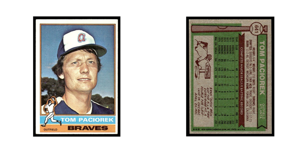 Tom Paciorek 1976 Topps #641 Atlanta Braves Baseball Card EX