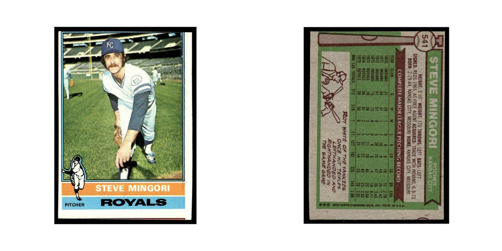 Steve Mingori 1976 Topps #541 Kansas City Royals Baseball Card EX