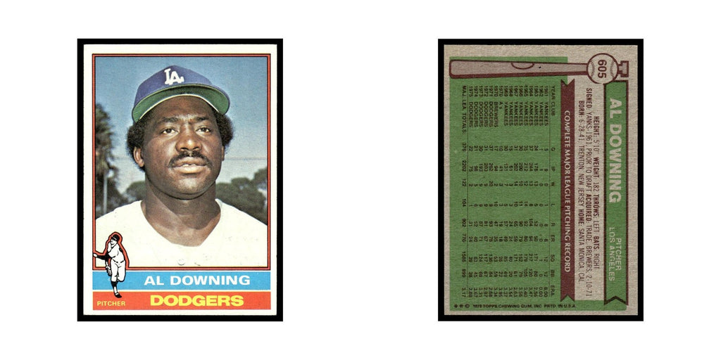 Al Downing 1976 Topps #605 Los Angeles Dodgers Baseball Card EX