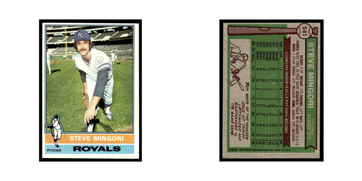 Steve Mingori 1976 Topps #541 Kansas City Royals Baseball Card EX