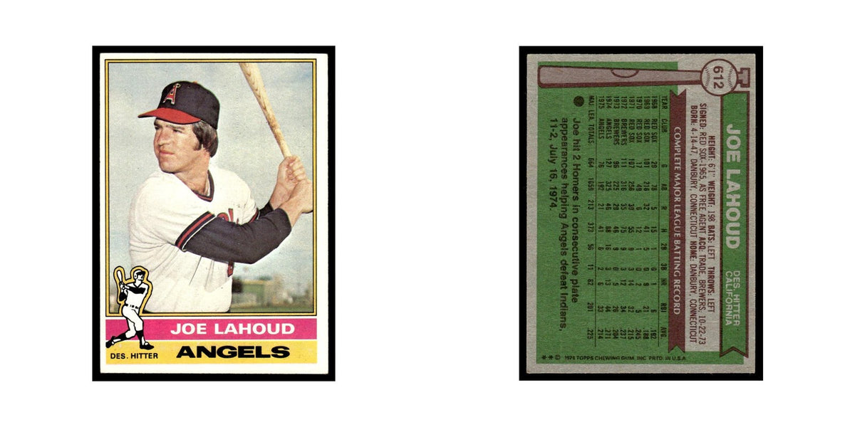 Joe Lahoud 1976 Topps #612 California Angels Baseball Card EX