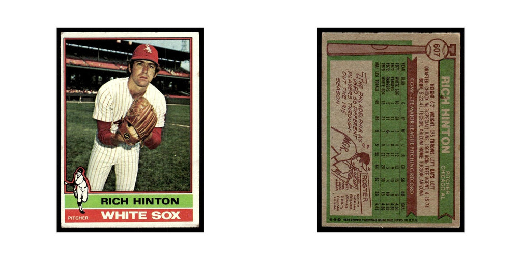 Rich Hinton 1976 Topps #607 Chicago White Sox Baseball Card EX