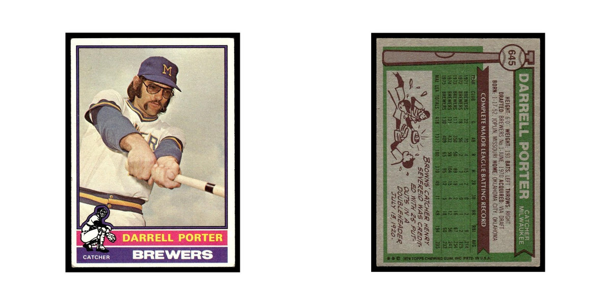 Darrell Porter 1976 Topps #645 Milwaukee Brewers Baseball Card EX