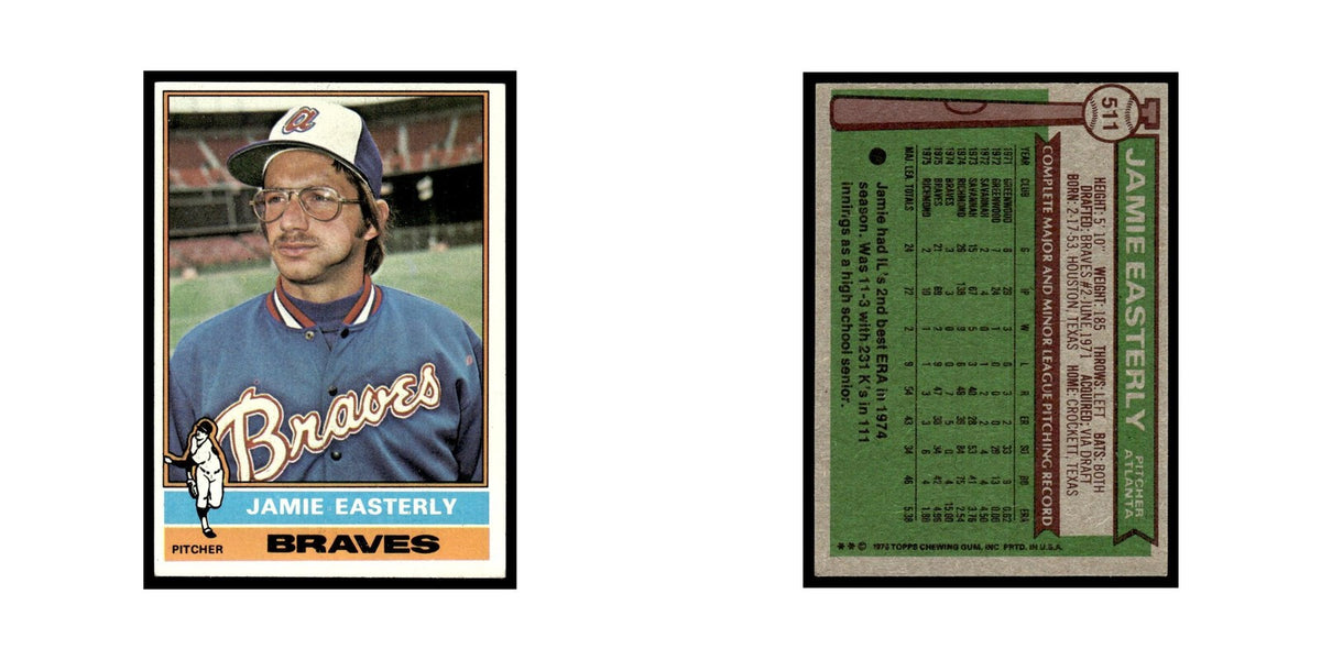 Jamie Easterly 1976 Topps #511 Atlanta Braves Baseball Card EX