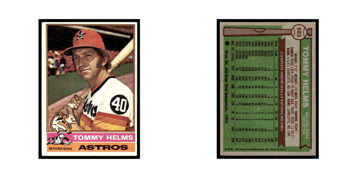 Tommy Helms 1976 Topps #583 Houston Astros Baseball Card EX